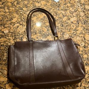 Vintage Coach Bridle Tote in Brown with Brass Hardware